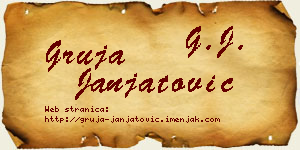 Gruja Janjatović vizit kartica